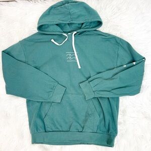 BILLABONG GREEN WAVE GRAPHIC LONG SLEEVE HOODIE PULLOVER SWEATSHIRT SZ LARGE